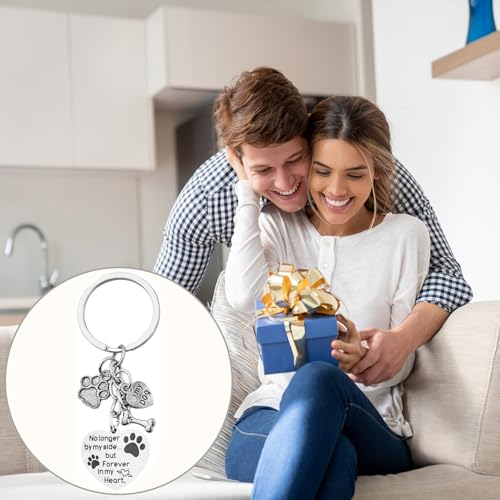 Kisstta Schlüsselanhänger Hund, Erinnerung Hund, Edelstahl Schlüsselanhänger Pfotenabdruck, Trauergeschenk mit Gravur für Familie Lieben Freunde