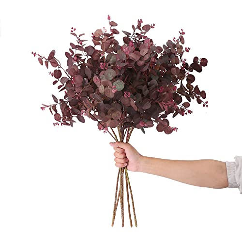 La Mejor Lista de Decoraciones florales los preferidos por los clientes. 42 SHUOTAO - 3 Piezas de Plantas Artificiales de Seda, Hojas de eucalipto Altas de 29 Pulgadas, Ramas de eucalipto, decoración Floral, Plantas Artificiales, casa de Campo,...