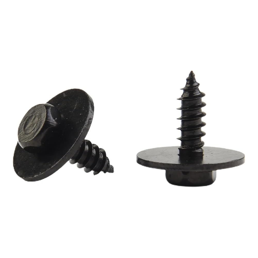 YTQMoreBNZ 50pcs Car Screw Bolt Retainer Fender Liner Under Cover Screw Rivets Fasteners Screw Car Bumper Fender Black Rivet For BMW