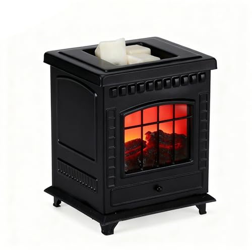 Threeight Flame Fireplace Electric Wax Melt Warmer for Scented Wax Tart
