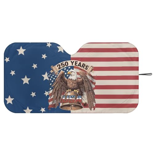 Image of Car Windshield Sunshade Folding 250 Years America Car Sun Shade Front Window Heat Shield Windshield Cover Block UV Rays for Car Sedan Truck SUV Accessories