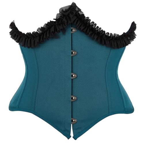 YUELER Corsé de encaje para mujer, lencería con pretina para disfraz, faja moldeadora de encaje debajo del busto, top de tubo palaciego