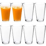Maredash Clear Glass Beer Cups – All Purpose Drinking Tumblers, 17 oz – Elegant Design for Home and
