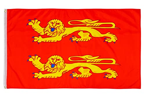 PHENO FLAGS Drapeau de la Basse-Normandie - Drapeau bas-normand 90x150 cm avec des œillets en laiton - Drapeau résistant aux intempéries pour fixation sur mât - 100 % polyester