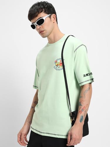 Image of Bewakoof Men's Graphic Print Oversized Fit T-Shirt