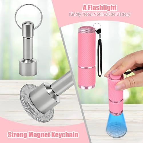 Pinafresa Münzprüfset: Taschenmünzprüfer, Münzzange, Hammer, Lupe, Magnet-Schlüsselanhänger, Silikonkappe, Messschieber