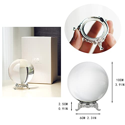 HDCRYSTALGIFTS 60mm 3D Clear Crystal Ball Figurine Gifts for Women Men Glass Transparent Crystal Ball with Stand Paperweights Glass Sphere Ball Ornaments Decor Gifts for Lovers - Image 2