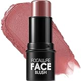 FOCALLURE Cream Blush Makeup,Buildable Blush Stick for Cheeks,Matte and Dewy Finish,Long Wearing,Eas