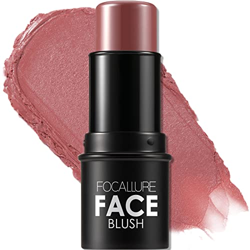Image of FOCALLURE Cream Blush Makeup,Buildable Blush Stick for Cheeks,Matte and Dewy Finish,Long Wearing,Easy Application,Lightweight Multi Stick,DARK ROSE