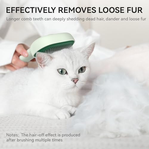 Image of aumuca Cat Brush for Shedding, Cat Brushes for Indoor Cats, Horses Grooming Deshedding Brush for Dog Kitten Horse Massage Removes Loose Fur, Forest Green