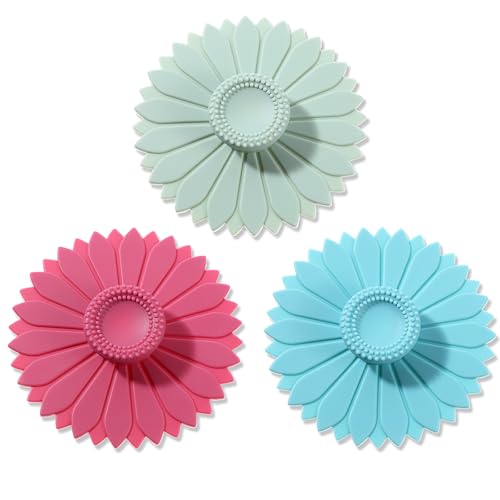 Sunflower Silicone Cup Cover Cup Cover Multicolor Mug Lid Dustproof Tumbler Cover Airtight Cap Universal Glass Tool Lid Flexible Mug Cover for Teapot Coffee 3pcs