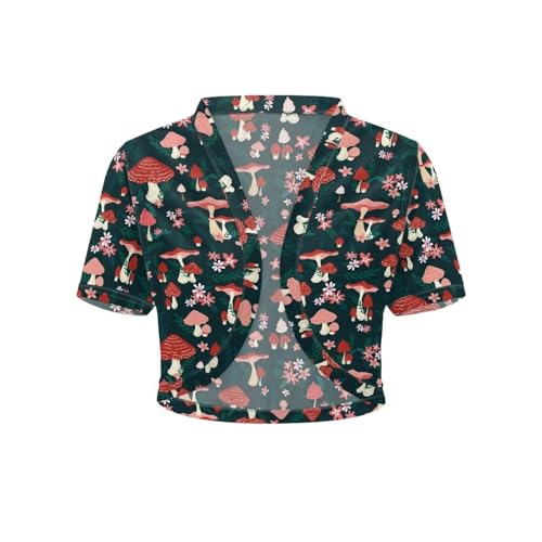 Image of Women's Shrug Short Sleeve Bolero Open Front Knit Party Tulle Cardigan Cropped Cardigan Shoulder Cover Up