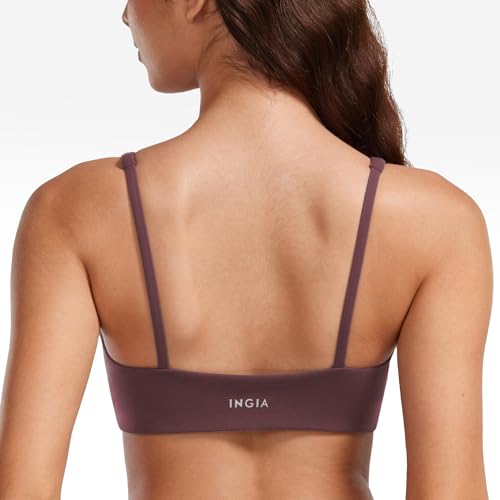 Women's Square Scoop Neck Sports Bra Thin Strap Padded Low Impact Yoga Bra Wireless Workout Crop Top3