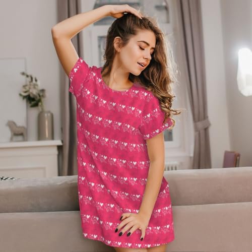 Robe de nuit à manches courtes idéale pour cocooning Saint-Valentin - 7
