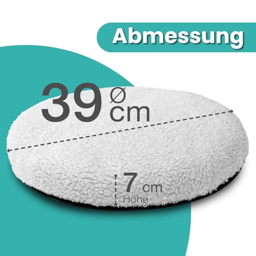 ELONEO Drehkissen für Autositz, Drehsitz für Senioren, Einstiegshilfe/Ausstiegshilfe, Inkl. Zusatzbezug, rutschfest, Belastbar bis 150 Kg, Für Auto Sofa Sessel Stuhl (Ø 39, 1 STK.)