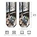 VstaDank Teal Grey Rose Ankle Socks 5 Pairs Fashion Invisible Low Cut Sock for Adult Casual Short Sock Soft Cozy No Show Socks