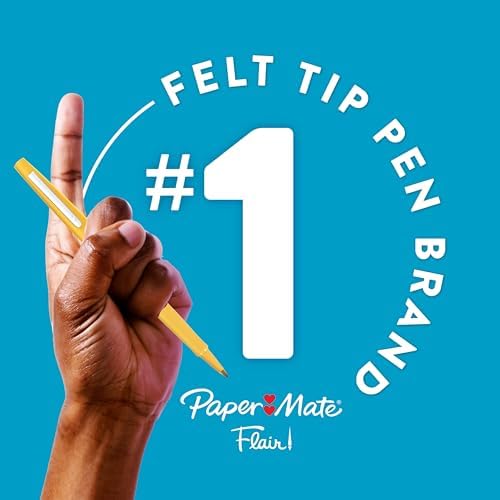 Paper Mate Flair Felt Tip Pens, Medium Point (0.7mm), 12 Count - For Arts & Crafts, Note-Taking, Journaling, School Supplies for Teachers & Students - 4