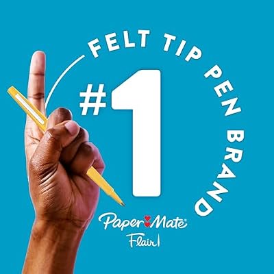 Paper Mate Flair Felt Tip Pens, Medium Point (0.7mm), Black, 4 Count