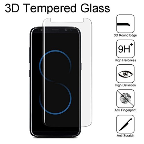 Samsung Galaxy S8 Plus Screen Protector, Linboll New Curved Full Tempered Glass Screen Protector Film For for Samsung Galaxy S8 Plus 6.2 inch [Bubble Free ][Scratch Resistant][Easy Installation]