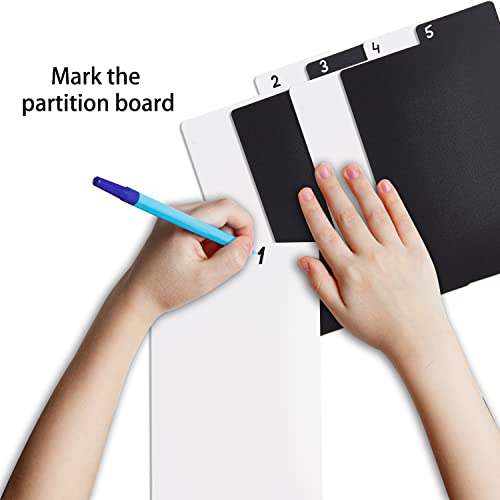 50Pcs Comic Book Dividers, Tounalker Large White Black Frosted Card Separator With Tabs, Plastic Comic Book Dividers For Short Or Long Comic Book Storage Boxes, 7.24 X 11.22 Inches #TOP2