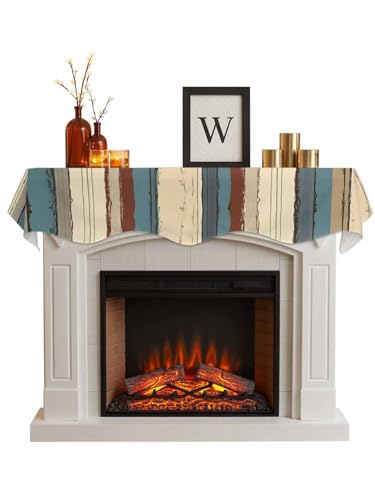 60x17 Inch Striped Abstract Fireplace Scarf