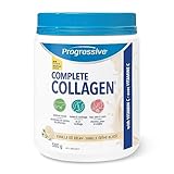 Progressive Complete Collagen Vanilla Ice Cream, Canadian-Made, for Healthier Hair, Skin, Nails and Joints. Grass-Fed Non-GMO with Antioxidants, Hydrolyzed with Vitamin C for Best Absorption, 500 g