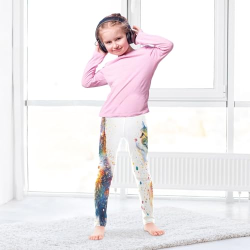 Toddler Girls Leggings Printed Yoga Pants Leggings Watercolor Cat for Kids4