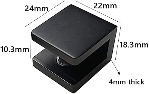 LukLoy Pack of 4 Black Clamp Glass Holder Shelf Bracket Clip Support (8-10mm Glass), For 8mm-10mm Glass - Image 5
