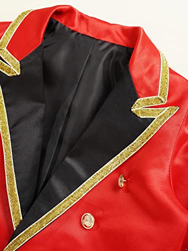 Jeeyjoo Unisex Girls Boys Long Sleeve Front Zipper Tassels Marching Band Uniform Majorette Costume Jacket Top Type B 12 Years #TOP2