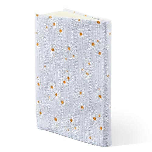 SUPERFINDINGS A5 Buchumschlag Kornblume 21x16cm Waschbarer Wiederverwendbarer Buchschutz Taschenbuchschutz Blau Weicher Stoff Handgefertigte Bucheinband Dekorativer Buchschutz für Buchliebhaber