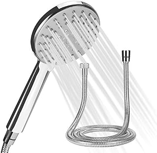 Shower Head with Hose, ERAVSOW Universal Adjustable Replacement Shower Head with 5 Mode Function Water Saving, 150cm Metal Shower Hose for Bath Shower, ABS+Electroplating Technology