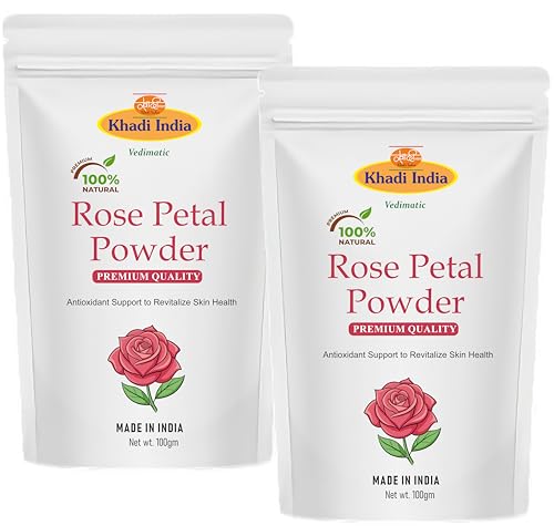 Image of Khadi 100% Pure & Organic Rose Powder (Rosa centifolia) - Natural Herbal Powder for Glowing Skin, Even Tone & Soothing Face Packs - 200g