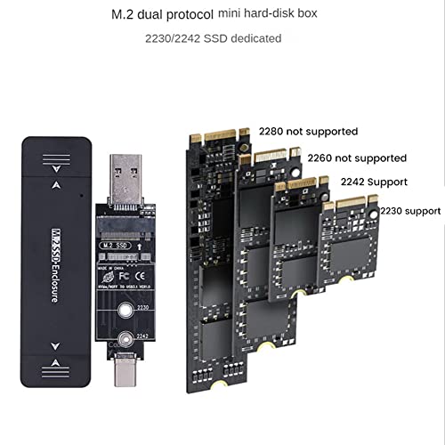 Carcasa externa para disco M.2 SSD USB 3.1 Type C negra miniatura 3