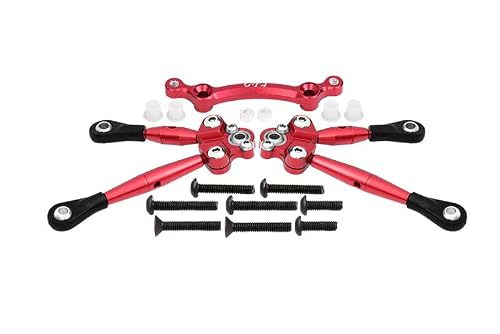 Aluminum Front Tie Rods With Stabilizer For C Hub For 1/10 Traxxas Ford GT 4-Tec 2.0 83056-4/4-Tec 3.0 93054-4 - 3Pc Set Red
