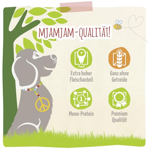 MjAMjAM – Premium Nassfutter für Hunde - natürlich lecker – Bio Schwein an Kürbis,6er Pack (6 x 800g), getreidefrei mit extra viel Fleisch