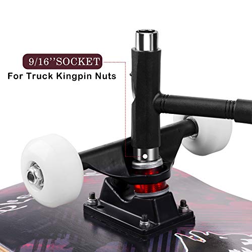 TANJALI Skate Tool All-in-One Skateboard Tool with T-Type Allen Key and L-Type Phillips Head Wrench Screwdriver Multi-Function and Portable