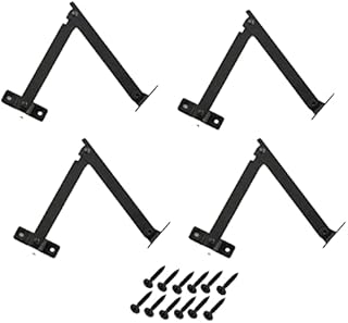 AWOCAN 4Pcs Stainless Steel Folding 180 Degree Lid Support Hinges Lid Stay for Furniture Cabinet Cupboard Door Black Bronze