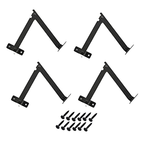 Awocan 4Pcs Stainless Steel Folding 180 Degree Lid Support Hinges Lid Stay For Furniture Cabinet Cupboard Door Black Bronze #TOP17