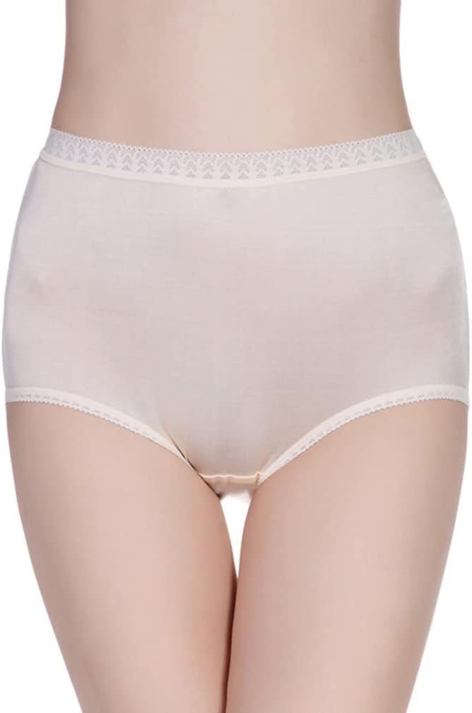 Forever Angel Women's 100% Silk Knitted High Rise Panties Briefs