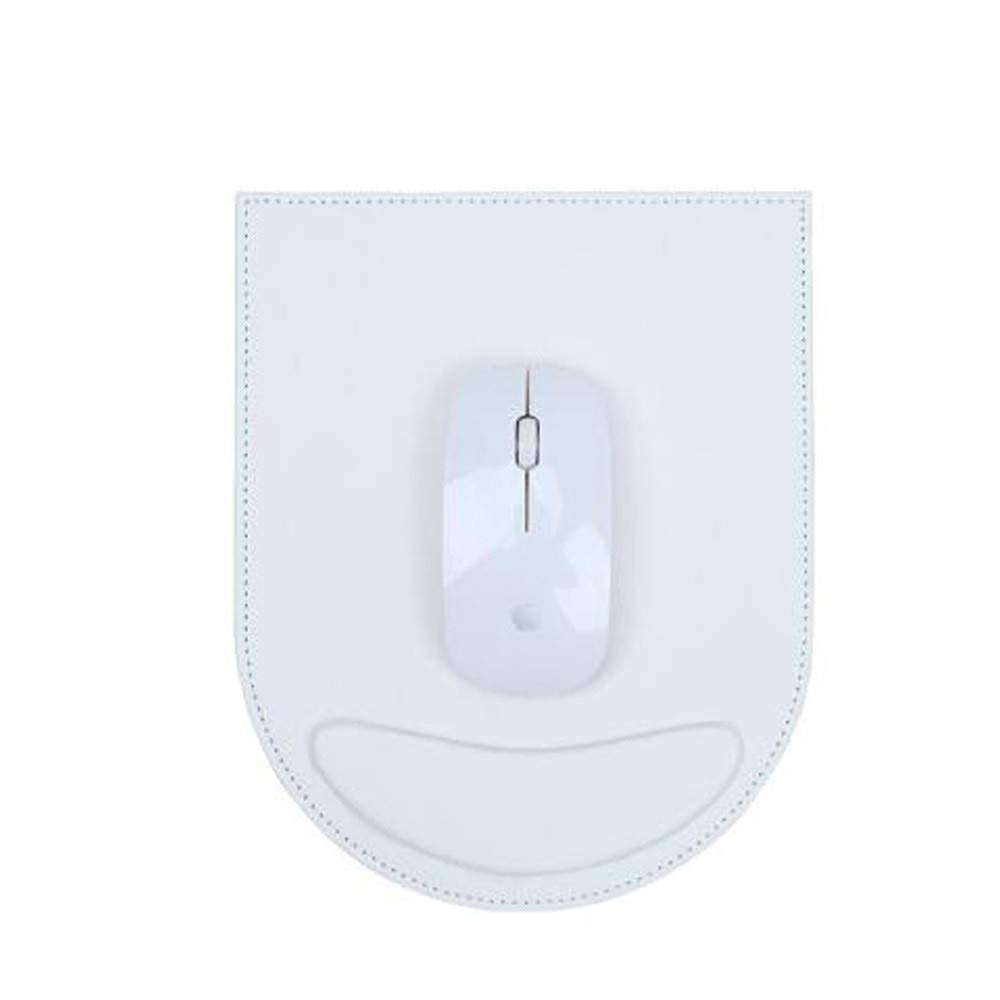 JJESC Mouse Pad, Comfortable And Wearable PU Leather Mouse Pad, Easy To Clean, Orange, 250x200mm (Color : White)
