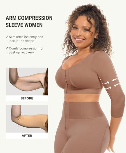 Image of FeelinGirl Arm Compression Sleeve Women Post Surgery Front Closure Bra