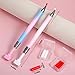 2 PCS Rhinestone Picker Tool Diamond Art, Refillable Wax Pen with 6 Wax Refills, Nail Diamond Art Painting Dotting Pen for Nails Rhinestone Pickup (Pink Blue Gradient)