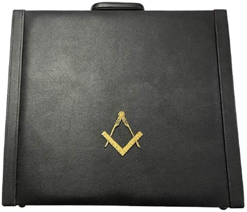 Masonic Regalia MM/WM and provincial Apron Briefcase with Yellow Square and Compass