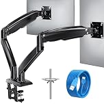 HUANUO Heavy Duty Dual Gaming Monitor Stand for 22~40 Inch Monitors, Height Adjustable Long Arm for Large Screen, Ergonomic Vesa Monitor Desk Mount 75/100mm, Tilt, Swivel & Rotate, Holds up to 12kg