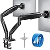 HUANUO 13-35 inch Dual Monitor Arm for 2 Ultrawide Screens, Height Adjustable Full Motion Dual Monitor Stand with 2 USB Port, Dual Monitor Mount for VESA 75/100mm, Holds up to 26.4lbs per Arm, Black