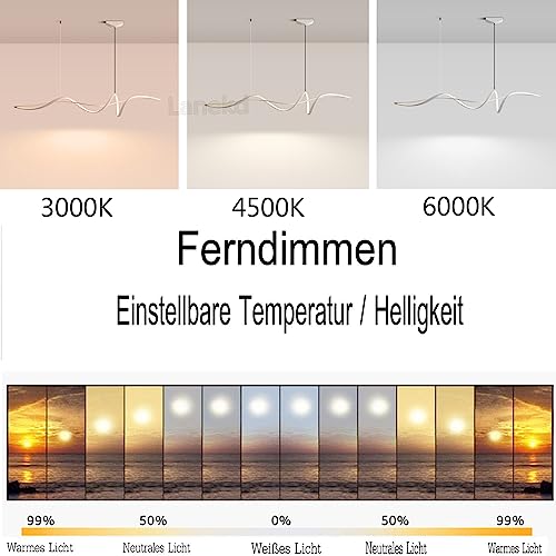 Lustre LED pour table à manger avec intensité variable contre la fatigue visuelle - 6