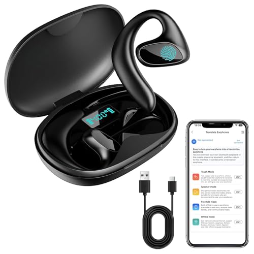Ailymur V2 Translator Earbuds, Ailymur V2 AI Language Translator Earbuds, Translation Headphones Real-Time 3-in-1 Translation Earbud 144 Languages & Accents (Black)