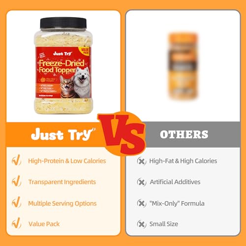 Image of Just Try Freeze Dried Pumpkin Food Toppers for Cats & Dogs, 8 oz