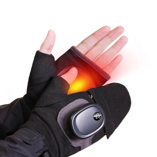 Guantes calentados recargables,guantes calentados, guantes recargables impermeables, guantes sin dedos eléctricos portátiles inteligentes, guantes calefactores recargables ajustables para exteriores