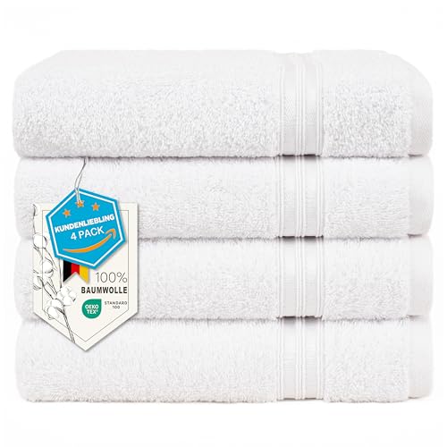 Hammetex Handtücher 4er Set 50x100 cm 100% Baumwolle Frottee